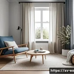 Home 21 낮잠을 잘 자는 환경 만들기 - A cozy Scandinavian-style living room designed for optimal relaxation and napping, featuring dimmabl...